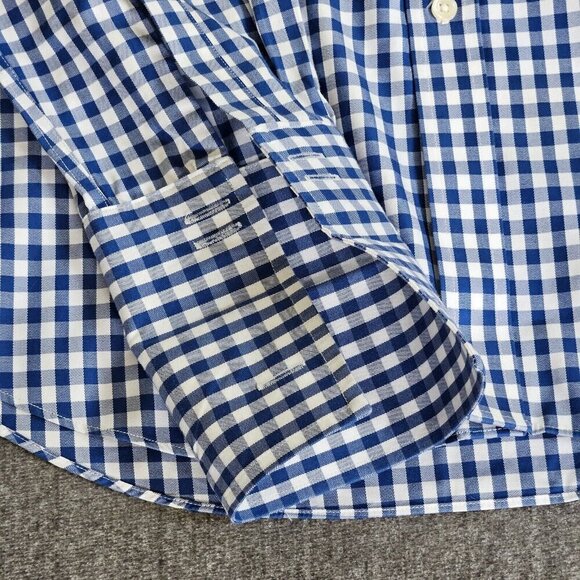 Charles Tyrwhitt Shirt Mens 15.5 Plaid Non Iron Slim Fit French Cuff LS Buttons - Picture 8 of 15